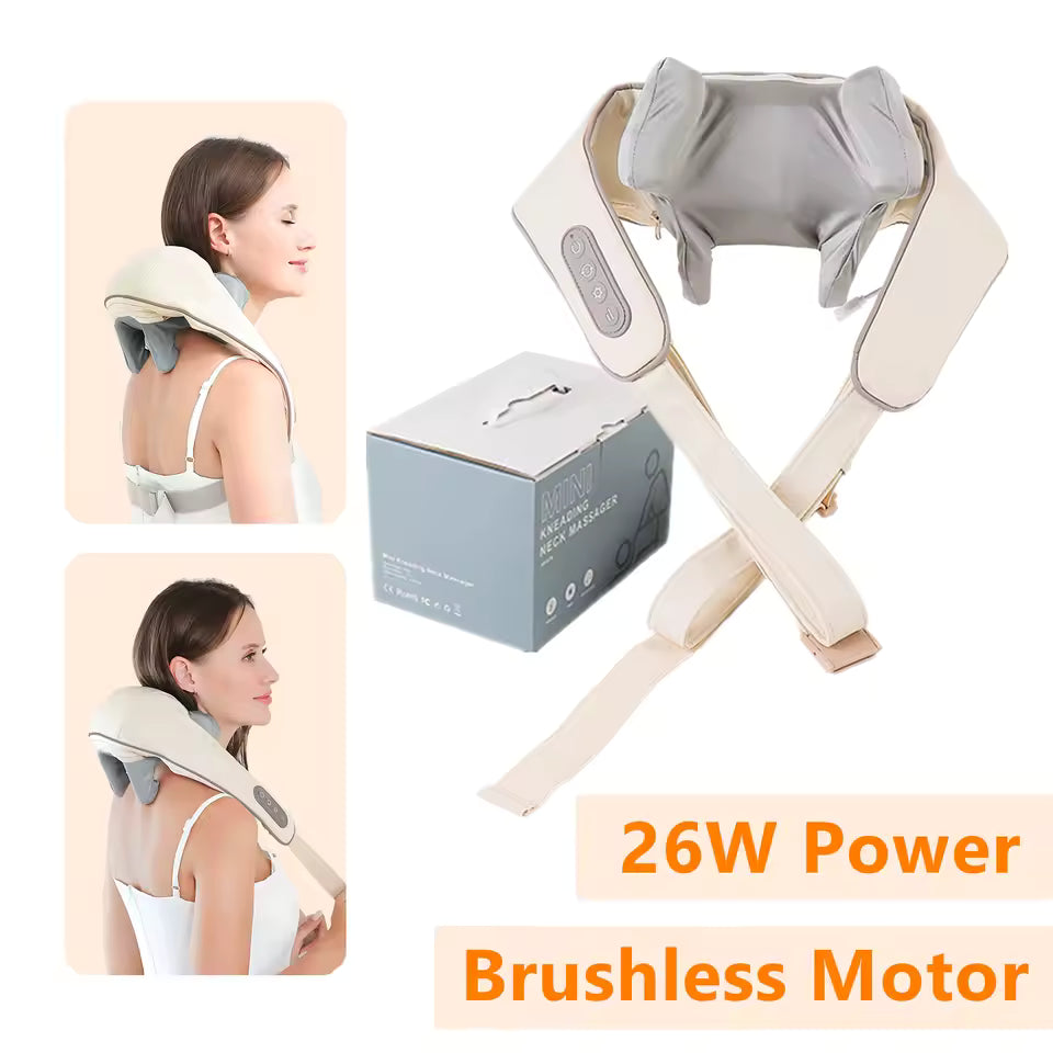 Premium 26W Brushless Neck & Shoulder Massager - Professional Grade