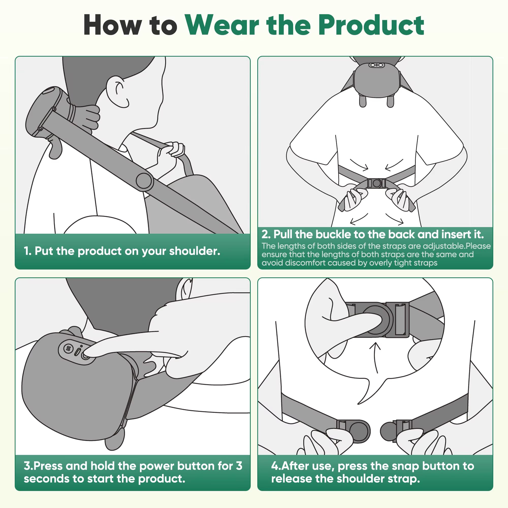 Bionic Neck & Shoulder Massager with Heat Therapy Wireless